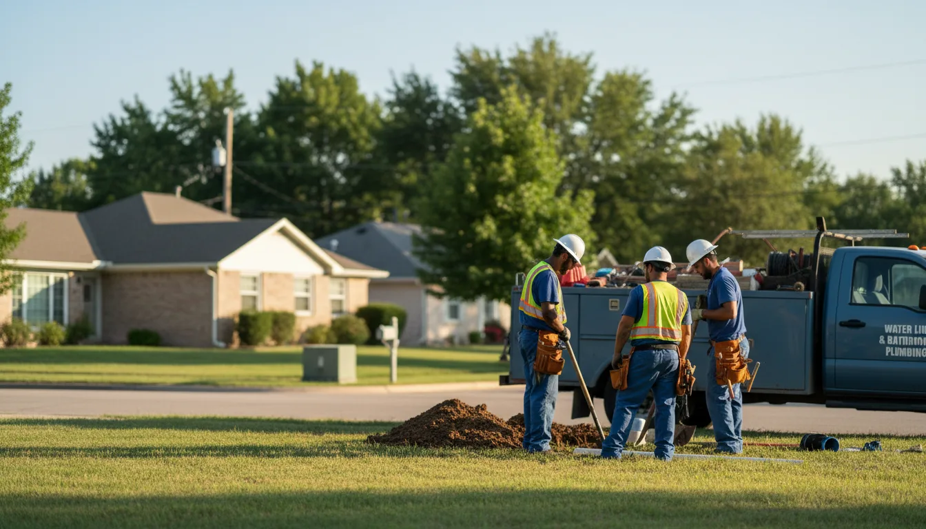 Residential water line and bathroom plumbing service in Covington, TX